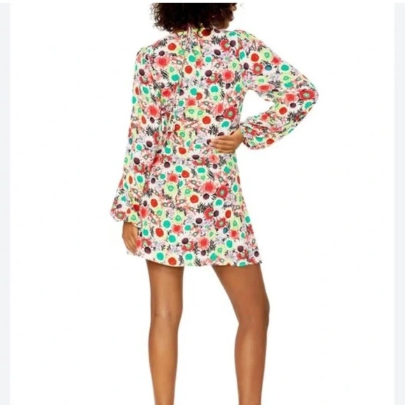 AFRM Caprice Floral Long Sleeve Minidress in Summer Daisy Bouquet - Picture 3 of 9